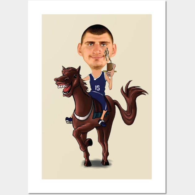 Caricature of Nikola Jokic Wall Art by Ovibos